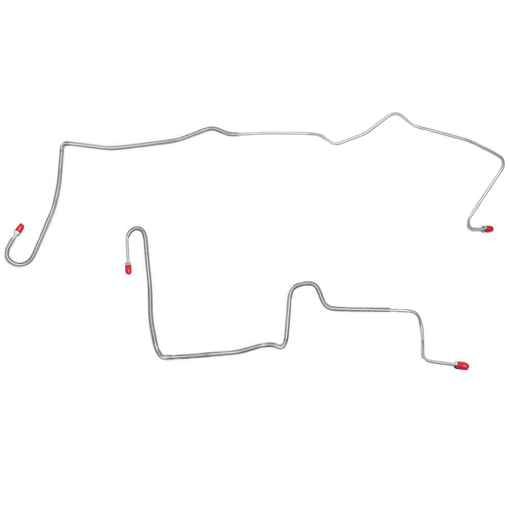 FRA8202SS- 82-83 Chevy Camaro/Pontiac Firebird, w/J65 Rear Disc, Lines Connect to Calipers, Both Sides (NO HOSES), Rear Axle Brake Line Set; Stainless - SSTubes