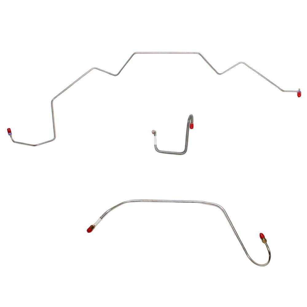 RKT6606SS- 66 Mopar B-Body, Hemi, Power Brakes, w/ Right-Front Line Routes OVER Frame & Straight Across Firewall. Front 3 Line Kit; Front Brake Line Kit; Stainless - SSTubes