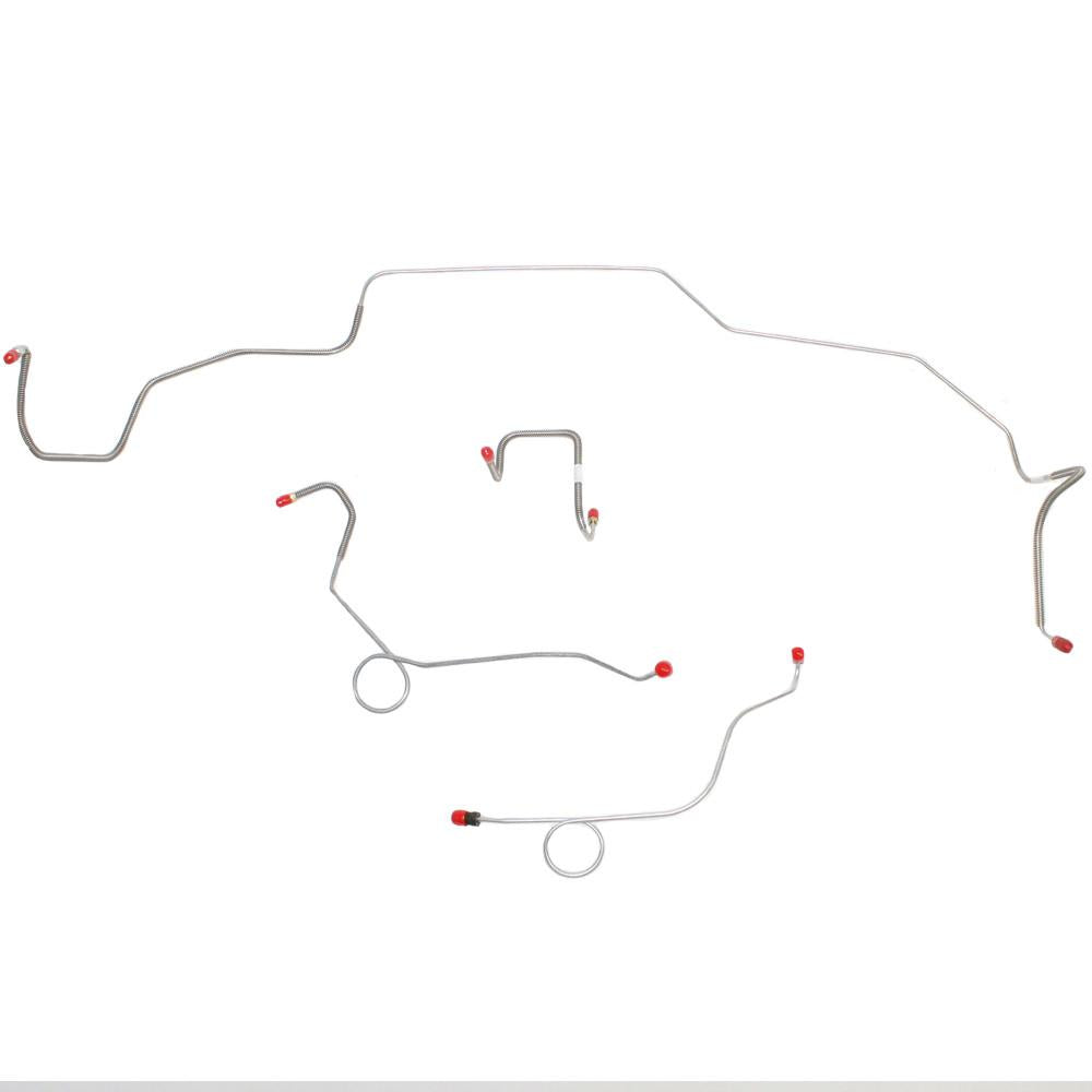 RKT6808SS- 68-70 Mopar B-Body Power Disc, Right Ported MC, Right Front OVER Frame, 2 Valves, 2 Piece F-R Line, Front Brake Line Kit; Stainless - SSTubes