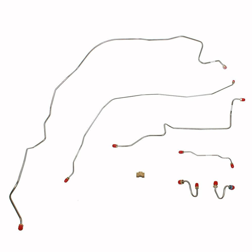 TKT6541OM- 65-66 Ford F-100 w/ Standard Drum Brakes, 3pc Front Brake Line Set; Steel - SSTubes