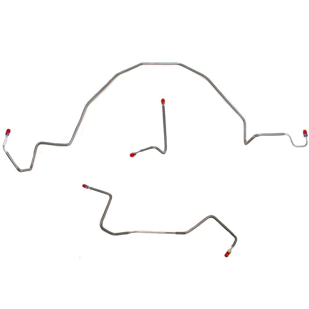 TKT9841SS- 98-01 Ranger 2wd, RWABS Disc/Drum, Front Brake Line Kit, Stainless - SSTubes