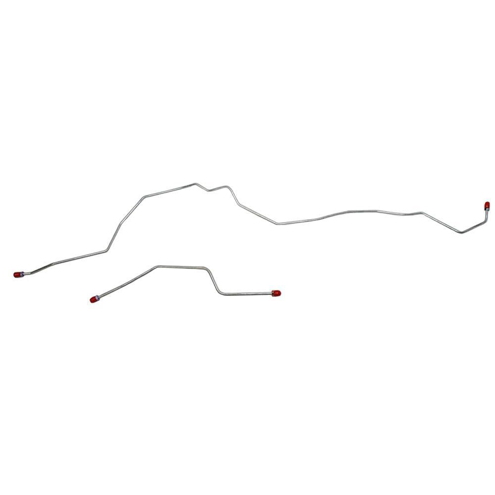 TRA8041SS- 80-81 Ford F-150 2wd w/ 9" Rear Axle. 2pc Rear Axle Brake Lines; Stainless - SSTubes