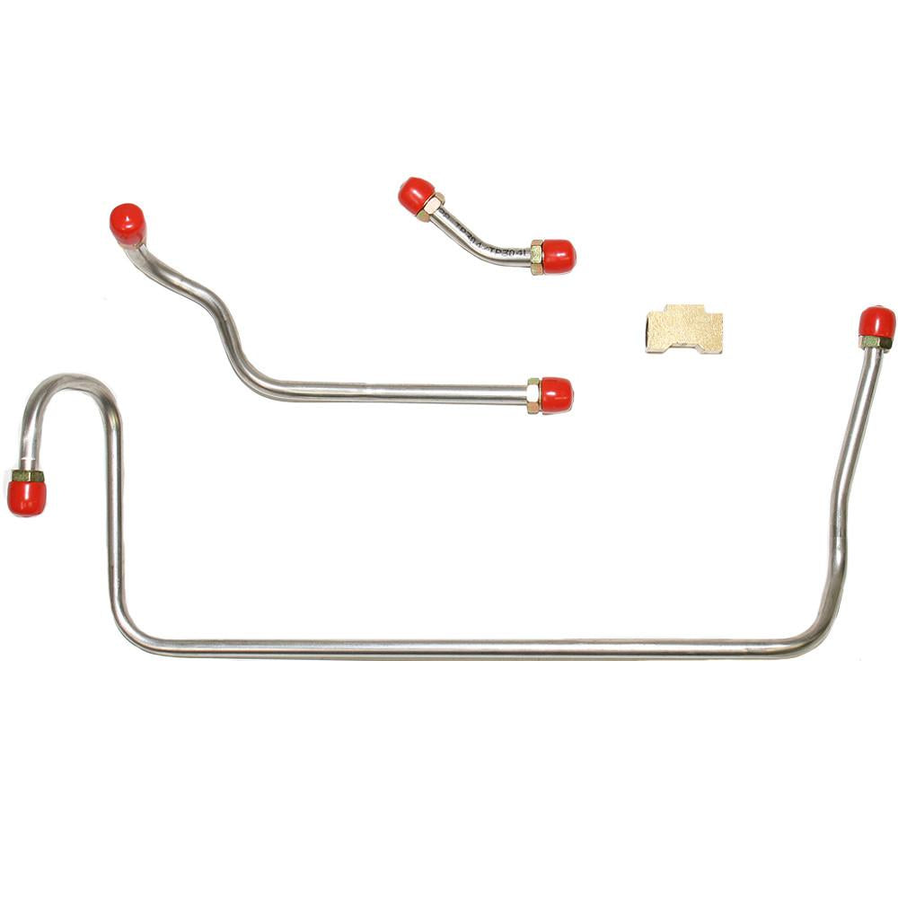 Pump to Carburetor Fuel Line For 71-72 Chevy Corvette LS-6/454CID 3 Line Kit  and Brass Tee Stainless Fine Lines