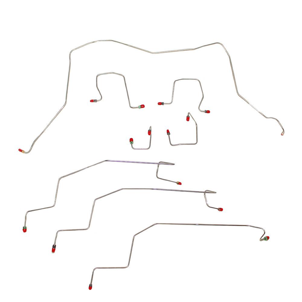 WKT9808SS- 98-01 Ram 2500, 3500 4wd, AWABS, Front Brake Line Kit; Stainless - SSTubes
