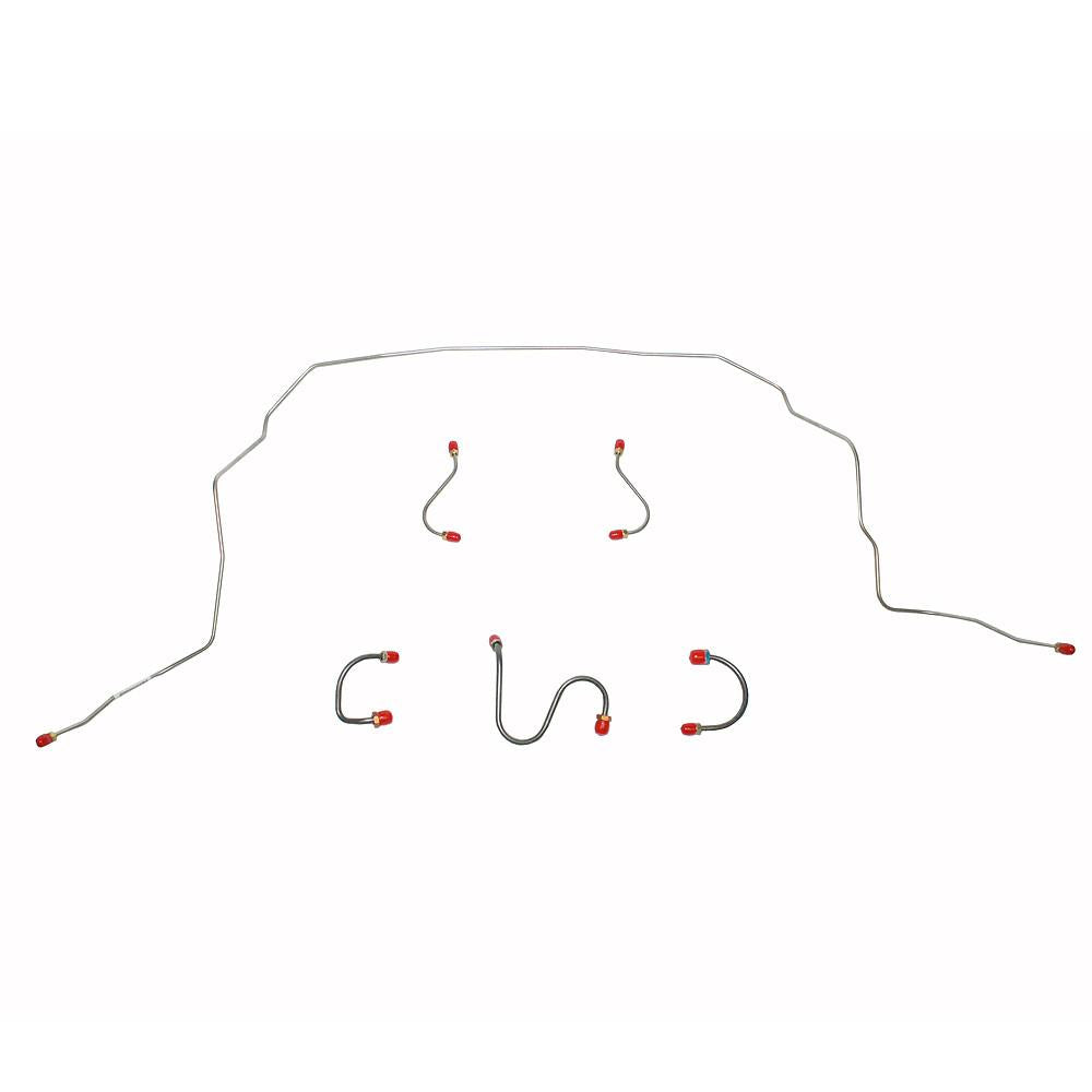 XKT6701OM- 67 Chevy II/Nova, Standard Drum Brakes, 6pc Front Brake Line Set; Steel - SSTubes