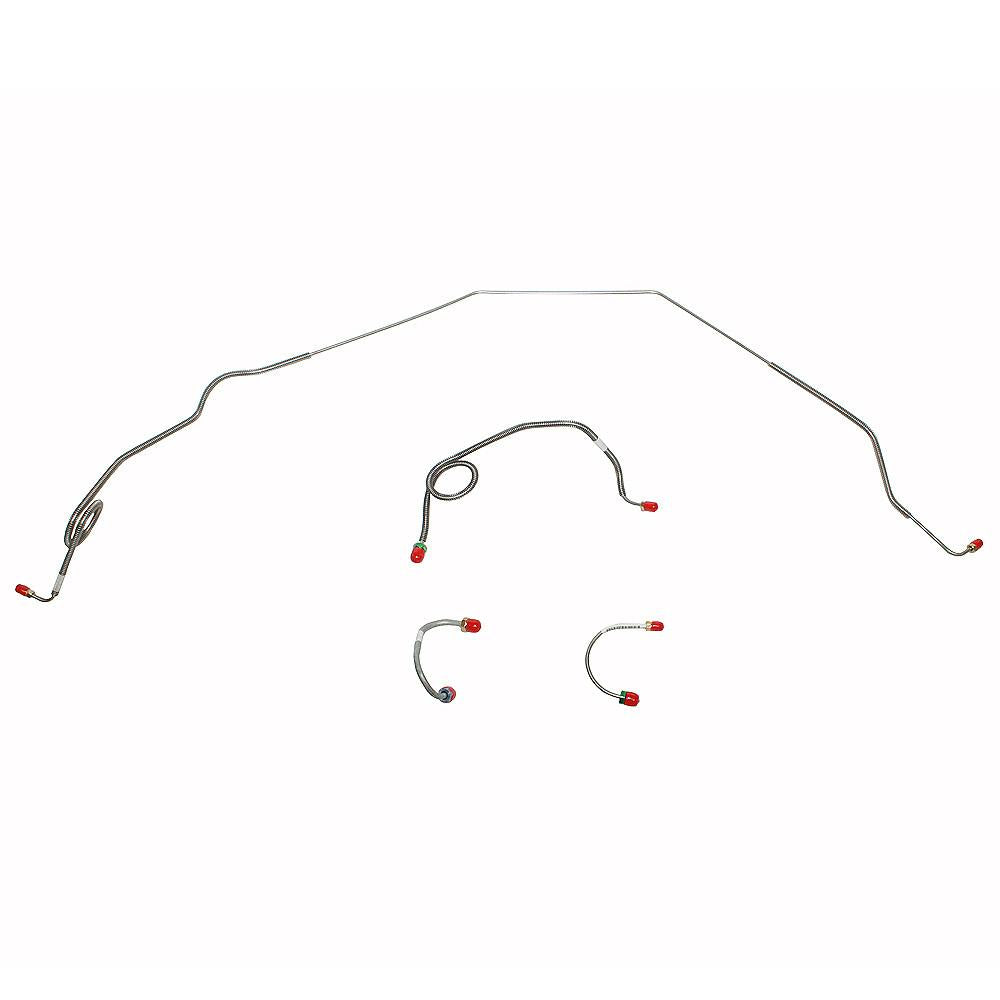 XKT6901OM- 69-73 Chevy Nova, Standard Drum Brakes, 4pc Front Brake Line Set; Steel - SSTubes