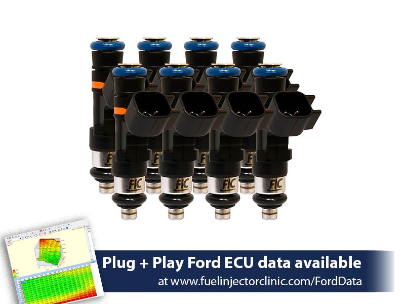 650cc (62 lbs/hr at 43.5 PSI fuel pressure) FIC Fuel  Injector Clinic Injector Set for Ford Shelby GT500 (2007-2014)(High-Z) - SSTubes