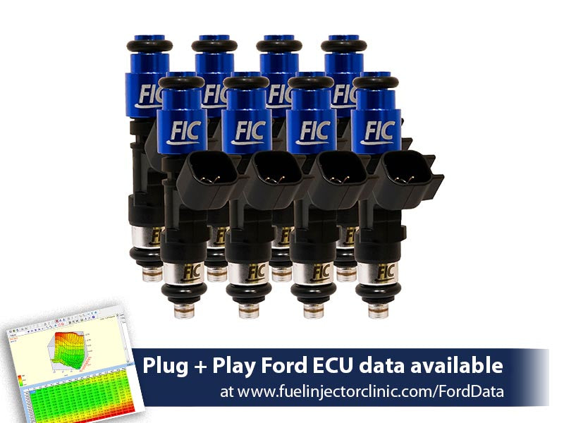 525cc (50 lbs/hr at 43.5 PSI fuel pressure) FIC Fuel Injector Clinic Injector Set for Mustang GT (2005-2016 )/GT350 (2015-2016)/ Boss 302 (2012-2013)/Cobra (1999-2004)  (High-Z) - SSTubes