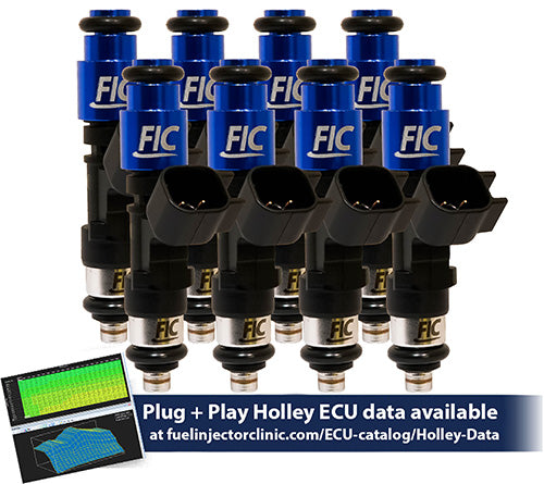 1000cc (110 lbs/hr at OE 58 PSI fuel pressure) FIC Fuel Injector Clinic Injector Set for Holley Hemi (High-Z) - SSTubes