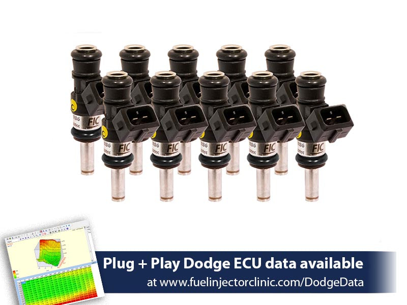 1200cc (Previously 1100cc) FIC Fuel Injector Clinic Injector Set for Dodge Viper ZB1 ('03-'06) - SSTubes