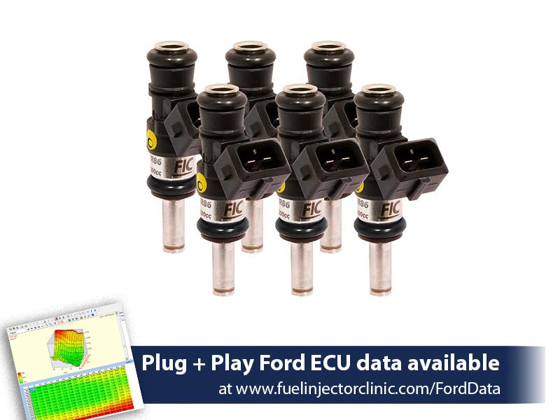 1200cc (110 lbs/hr at 43.5 PSI fuel pressure) FIC Fuel  Injector Clinic Injector Set for Ford Mustang V6 (2011-2017) - SSTubes