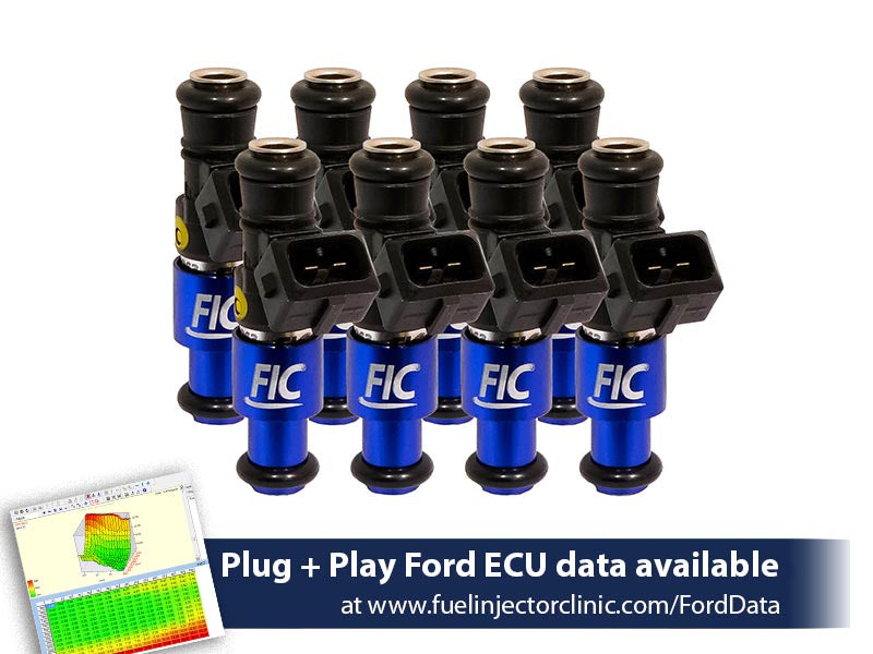 1200cc (110 lbs/hr at 43.5 PSI fuel pressure) FIC Fuel  Injector Clinic Injector Set for Ford Shelby GT500 (2007-2014)(High-Z) - SSTubes