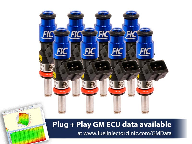 1200cc (130 lbs/hr at OE 58 PSI fuel pressure) FIC Fuel  Injector Clinic Injector Set for LS2 engines (High-Z) - SSTubes
