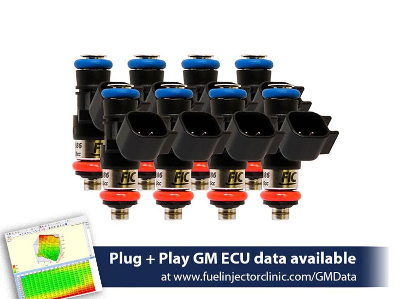 1200cc-D (130 lbs/hr at OE 58 PSI fuel pressure) FIC Fuel  Injector Clinic Injector Set for LS3, LS7, LSA, L76, L92, and L99 engines (High-Z) - SSTubes