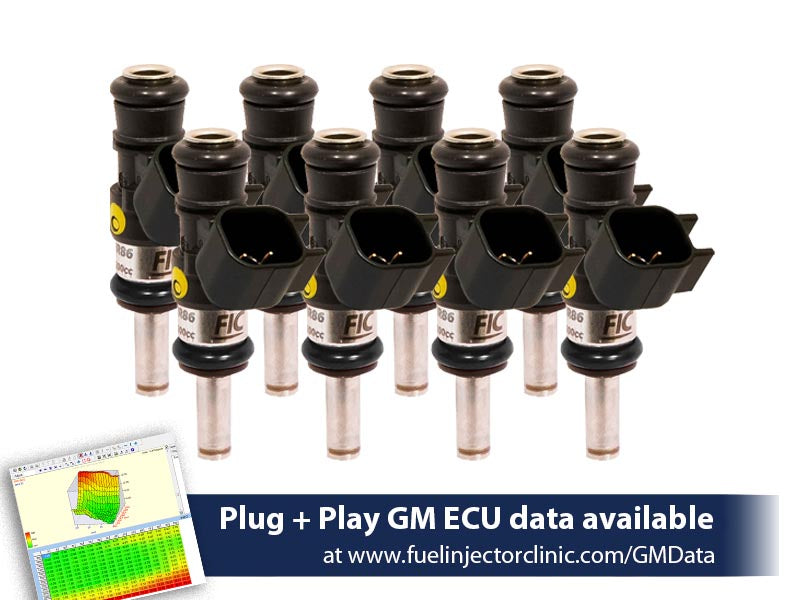 1440cc (160 lbs/hr at OE 58 PSI fuel pressure) FIC Fuel Injector Clinic Injector Set for 6.2 Truck Motors ('09-'13) Injector Sets (High-Z) - SSTubes