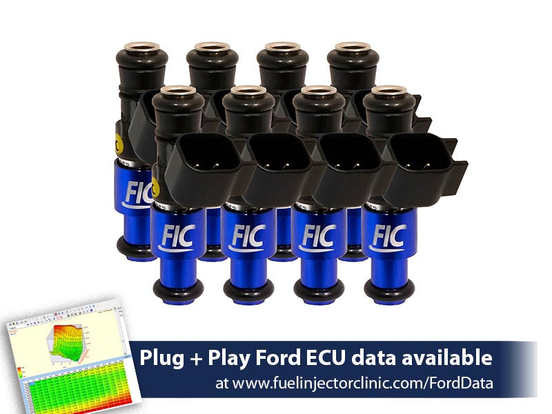 1440cc (140 lbs/hr at 43.5 PSI fuel pressure) FIC Fuel Injector Clinic Injector Set for Ford Shelby GT500 (2007-2014) / Ford GT40 (2005-2006)(High-Z) - SSTubes