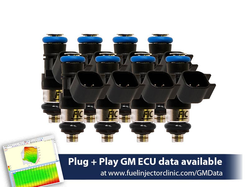 1650cc (180 lbs/hr at OE 58 PSI fuel pressure) FIC Fuel Injector Clinic Injector Set for 6.2 Truck Motors ('09-'13) Injector Sets (High-Z) - SSTubes