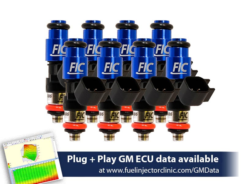 1650cc (180 lbs/hr at OE 58 PSI fuel pressure) FIC Fuel Injector Clinic Injector Set for LS2 engines (High-Z) - SSTubes