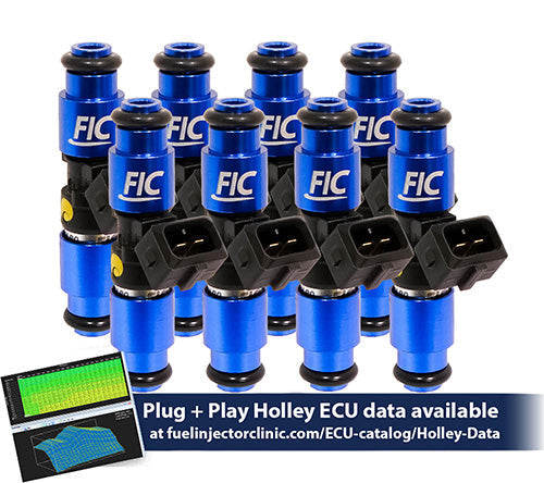 1650cc (130 lbs/hr at OE 58 PSI fuel pressure) FIC Fuel Injector Clinic Injector Set for Holley GM and FORD (High-Z) - SSTubes