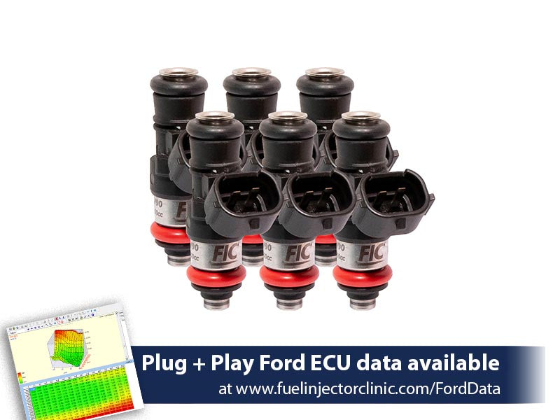2150cc (200 lbs/hr at 43.5 PSI fuel pressure) FIC Fuel  Injector Clinic Injector Set for Ford Mustang V6 (2011-2017) - SSTubes