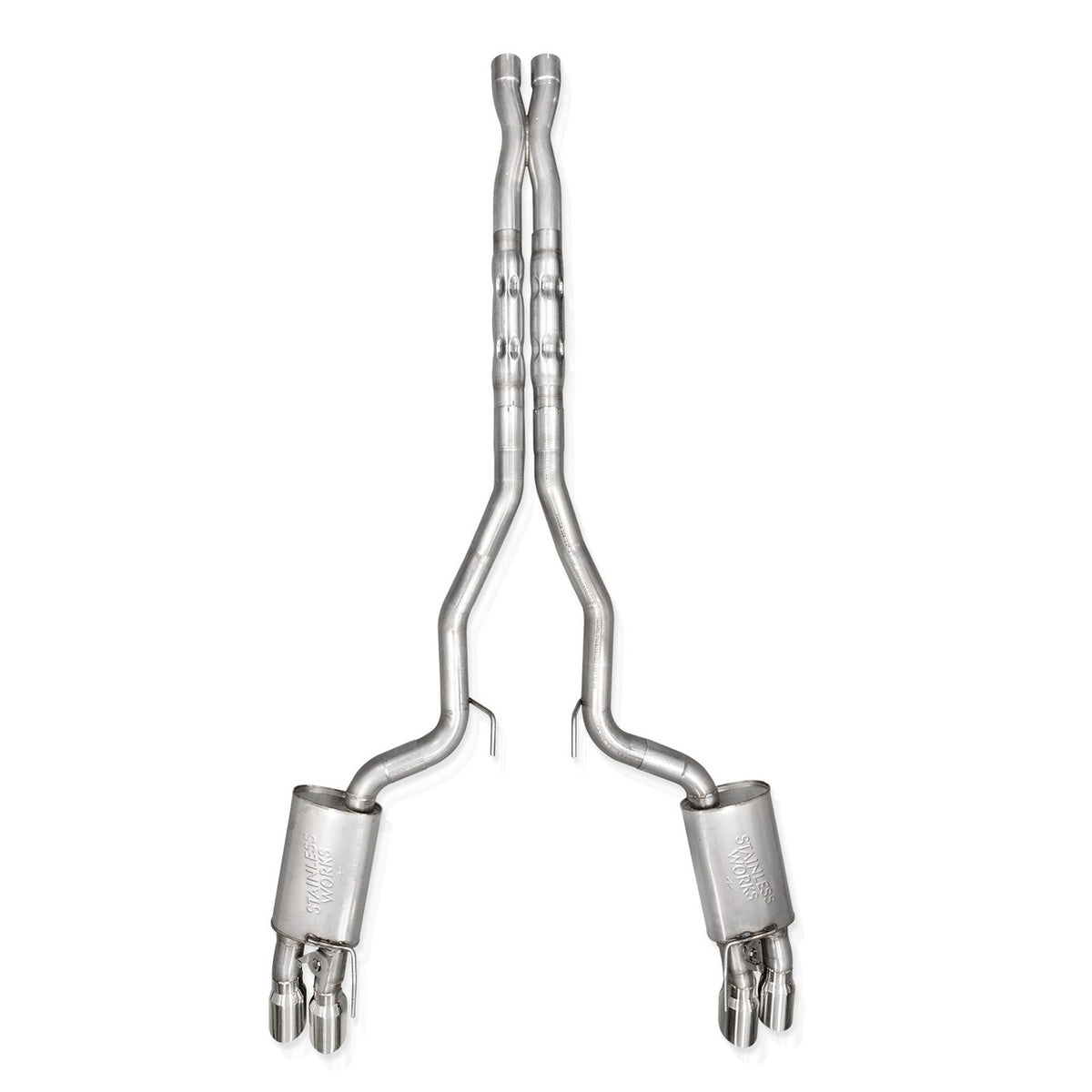 2024 Mustang GT Catback Factory Connect, X-Pipe, Legend Sound Quad Tips - SSTubes