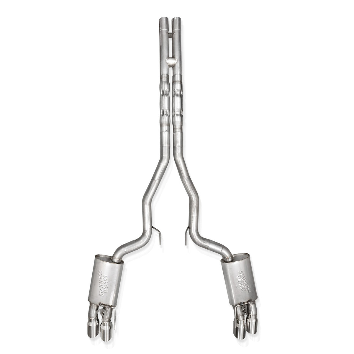 2024 Mustang GT Catback Factory Connect, H-Pipe, Legend Sound Quad Tips - SSTubes