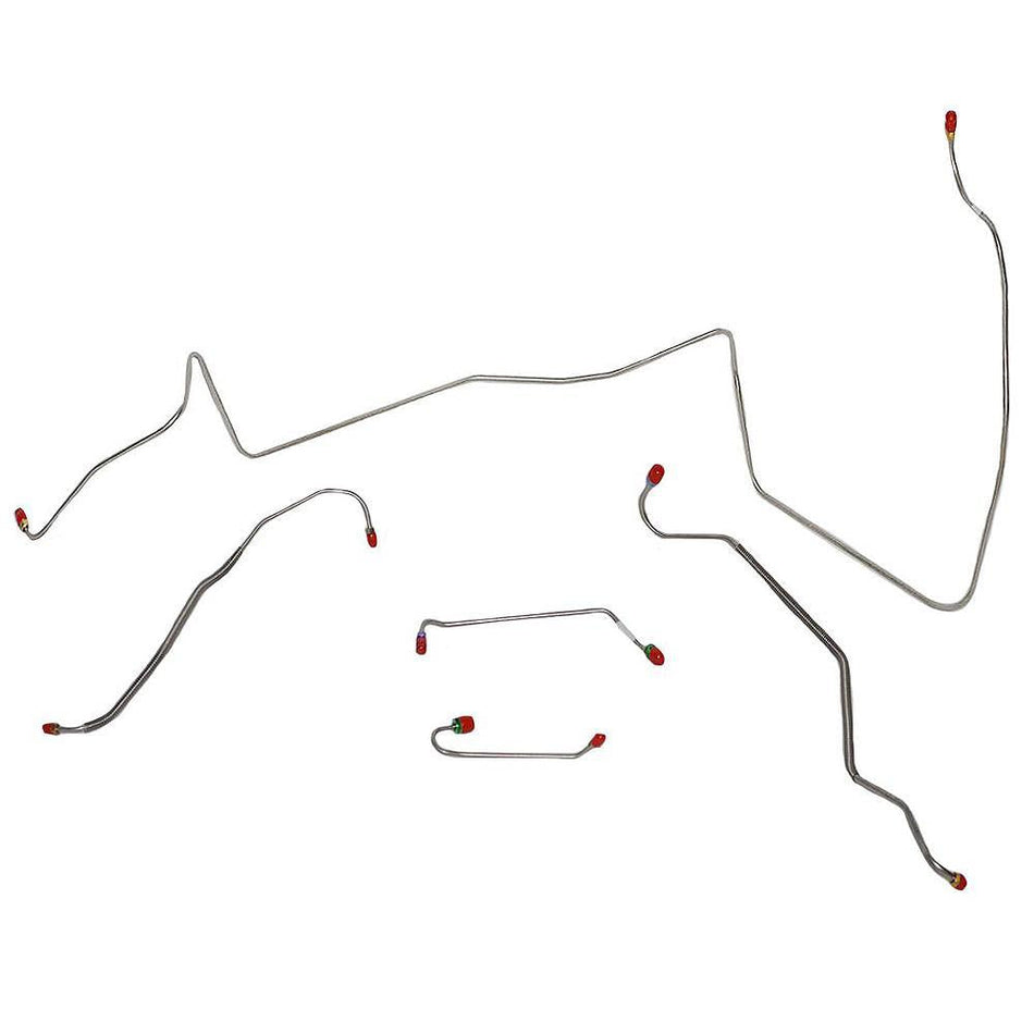AKT6703OM- 67 Pontiac Lemans w/ Power Disc, Non-Ram Air or HO Engine, 3/8" Port in Metering Valve; Front Brake Line Kit; Steel - SSTubes