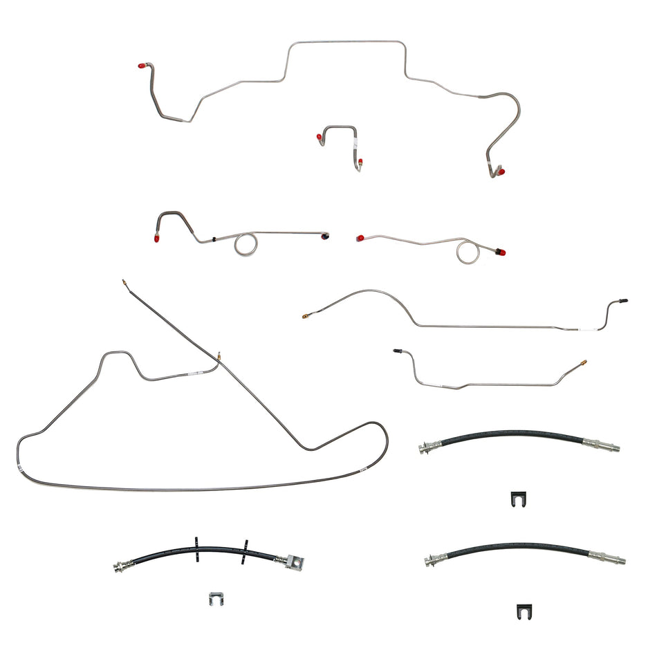 67 Mopar B-Body, Standard Drum Brakes, Right Front Clips under Column then rises 4.5'' Above Bell housing, 8 3/4 Axle; Complete Brake Line and Hose Kit; SteelSSTubes