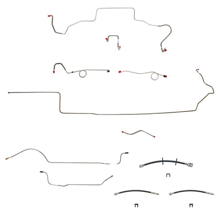 67 Mopar B-Body, Standard Drum Brakes, Right Front Clips under Column then rises 4.5'' Above Bell housing, DANA Axle; Complete Brake Line and Hose Kit; SteelSSTubes