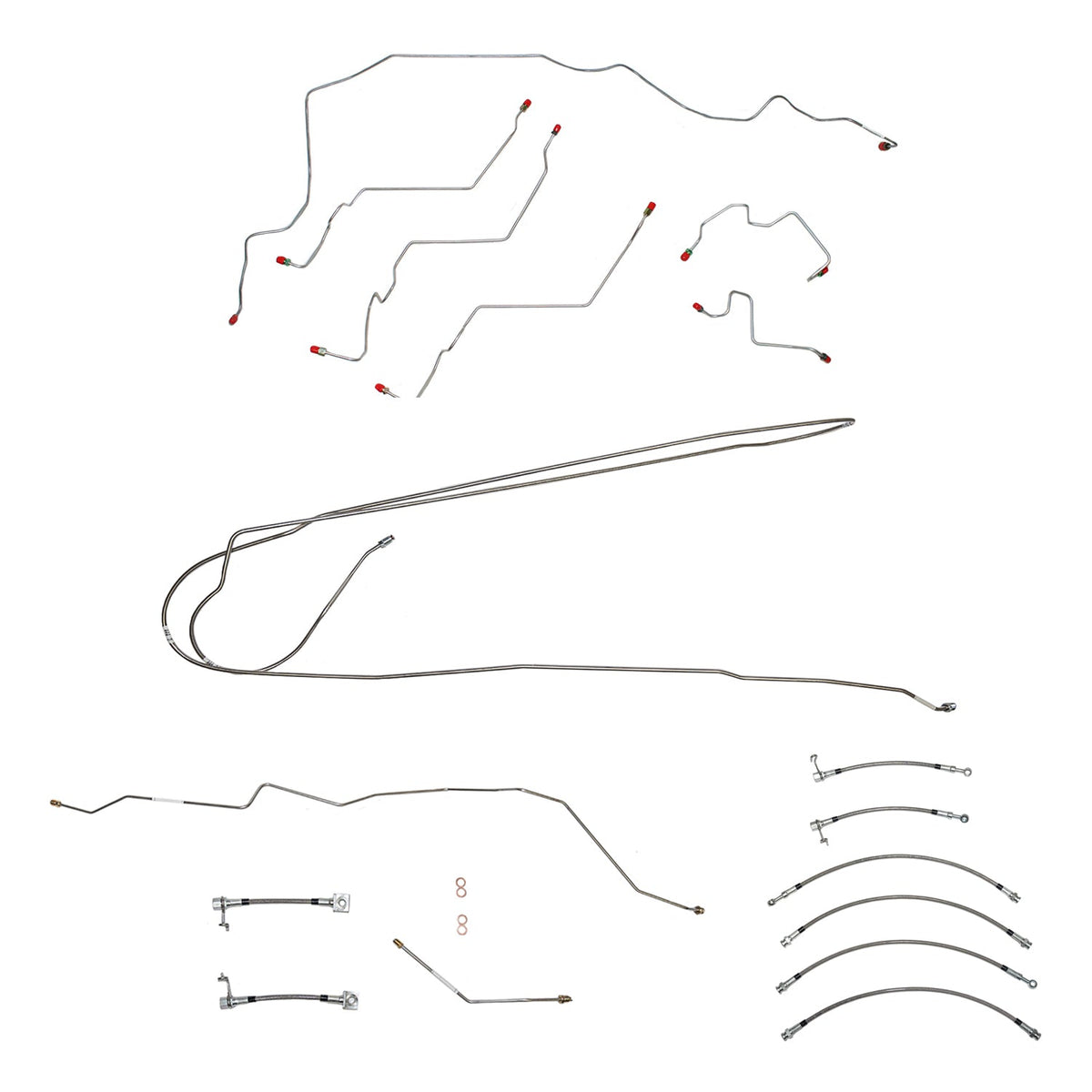 BLH142OM2003-05 Dodge Ram 3500, w/ 5.9L, Ext Cab and Long Bed; Complete Brake Line and Hose Kit; SteelSSTubes