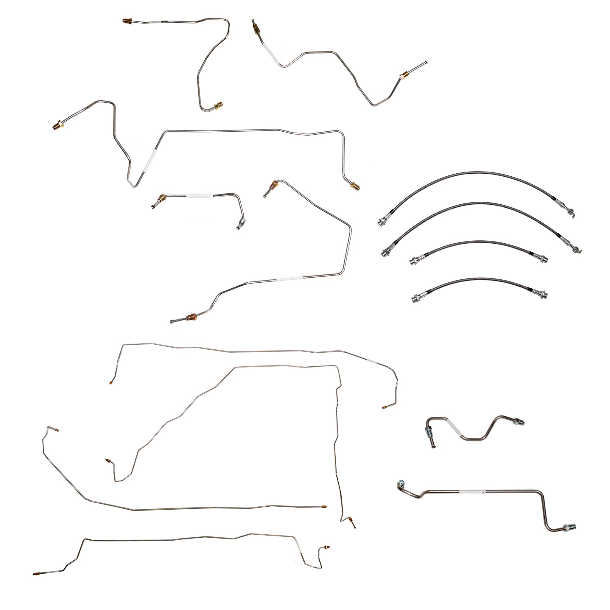 2001-05 Toyota Rav4, 2.0L, 2WD; Complete Brake Line and Hose Kit; Stainless - SSTubes