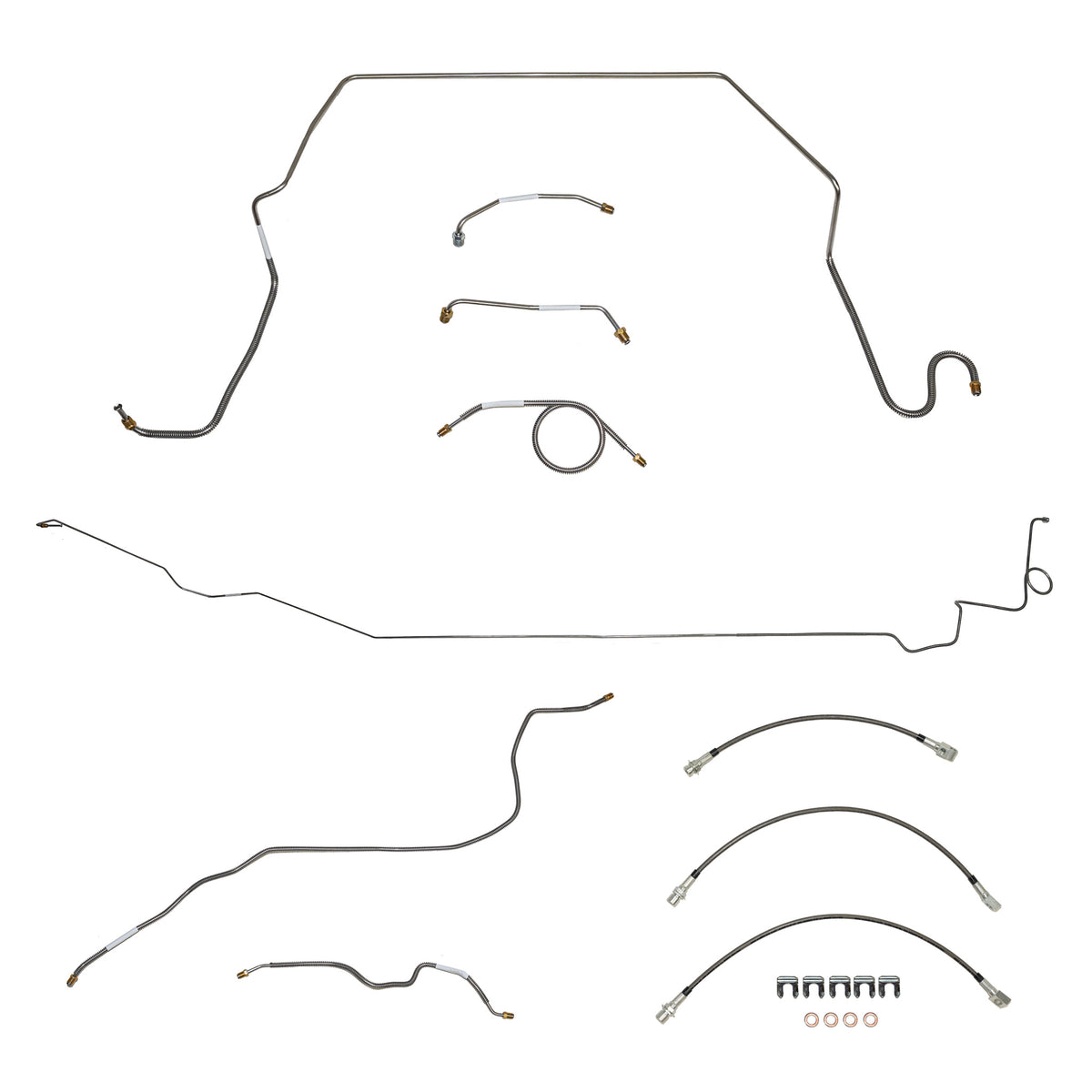 1974-80 International Scout II; Complete Brake Line and Hose Kit; Stainless - SSTubes