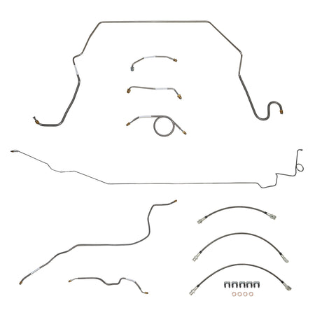1974-80 International Scout II; Complete Brake Line and Hose Kit; StainlessSSTubes