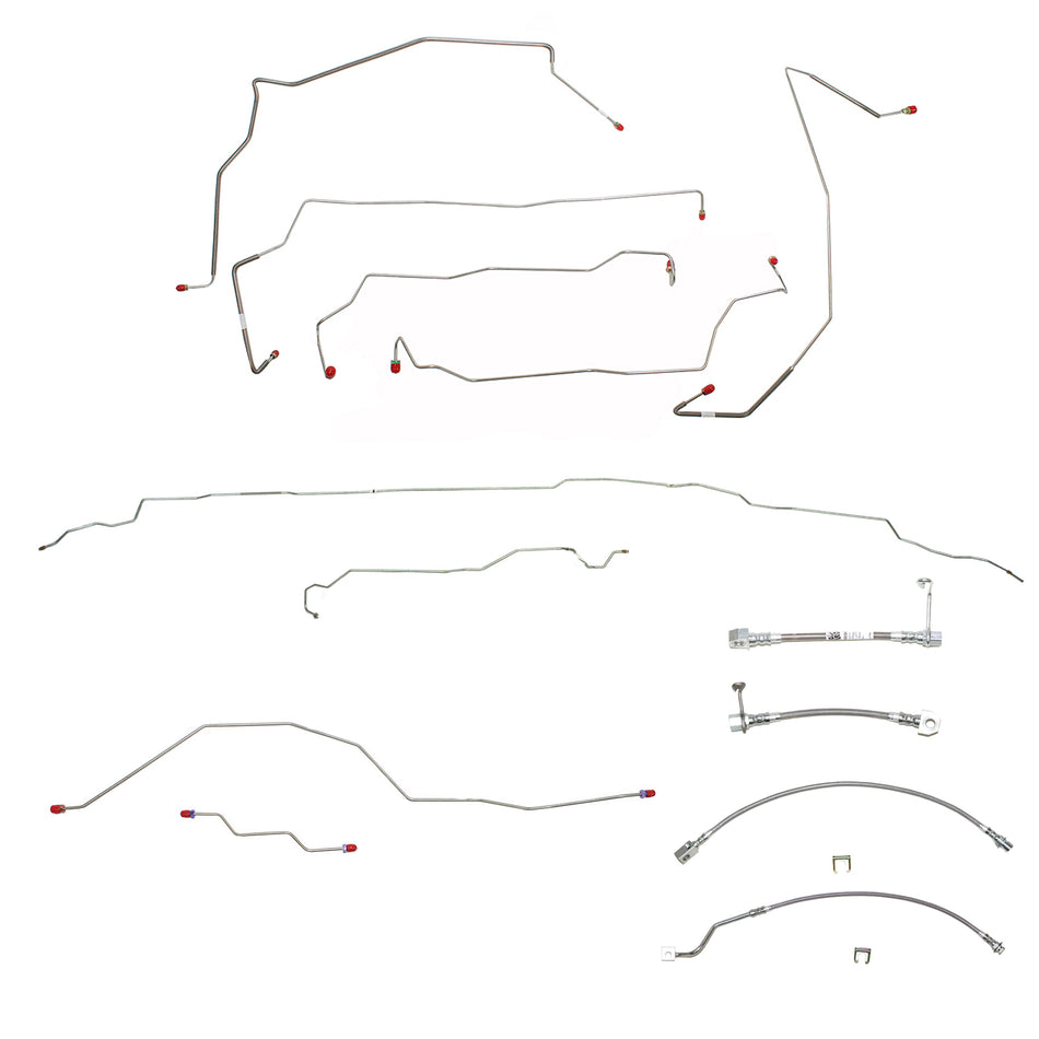 02-04 F250/F350 Superduty, 4wd Crew Cab/Short Bed; Complete Brake Line & Hose Kit; Stainless