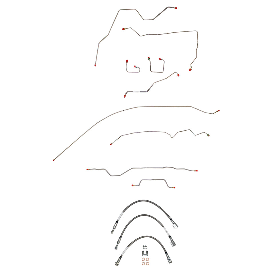 95-01 Jeep Cherokee Complete Brake Line & Hose Kit; Stainless - SSTubes