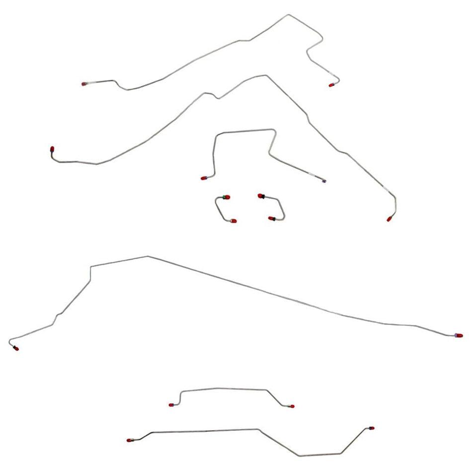 CBK0007SS- 97-06 Jeep Wrangler TJ w/o ABS, Dana 35, Rear Drum; Complete Brake Line Kit; Stainless - SSTubes