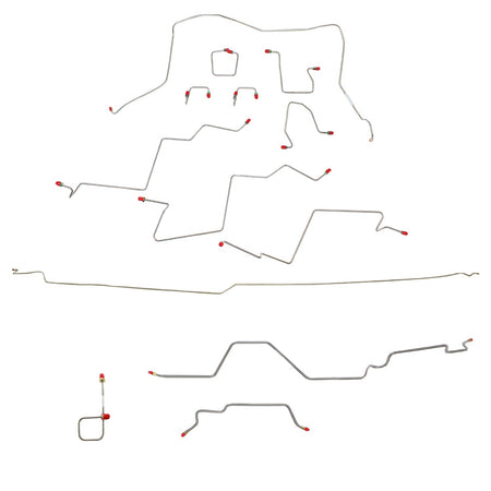 CBK0025SS - 98-01 Dodge Ram 2500 2wd, AWABS, Quad Cab/Long Bed, Automatic; Complete Brake Line Kit; Stainless - SSTubes