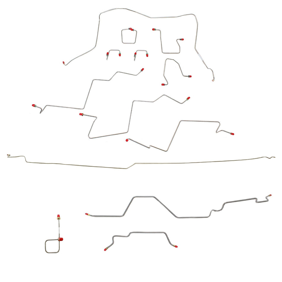 CBK0025SS - 98-01 Dodge Ram 2500 2wd, AWABS, Quad Cab/Long Bed, Automatic; Complete Brake Line Kit; Stainless - SSTubes