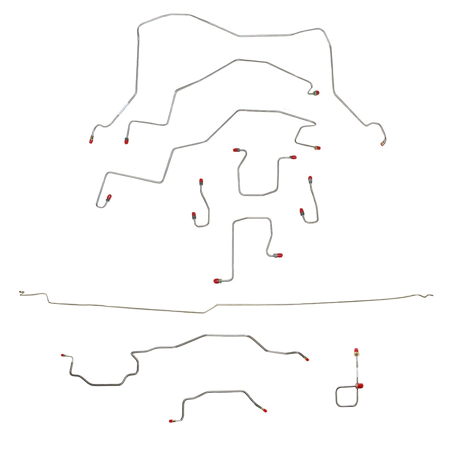 CBK0040OM - 98-01 Dodge Ram 3500, 4wd, RWABS, Ext Cab/Long Bed, Dually; Complete Brake Line Kit; Steel - SSTubes