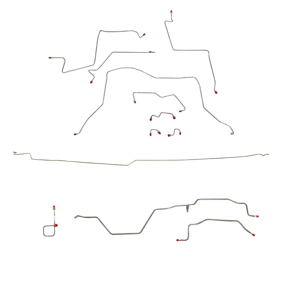 CBK0044SS - 95-97 Dodge Ram 2500, 4wd, AWABS, Ext Cab/Long Bed, Manual; Complete Brake Line Kit; Stainless - SSTubes