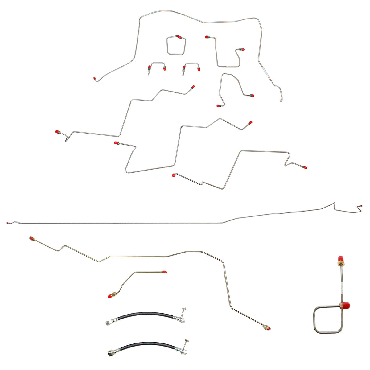 CBK0055OM- 01-02 Dodge Ram 2500, 4wd, AWABS, Reg Cab/Long Bed, Manual, Disc Complete Brake Line Kit; Steel - SSTubes