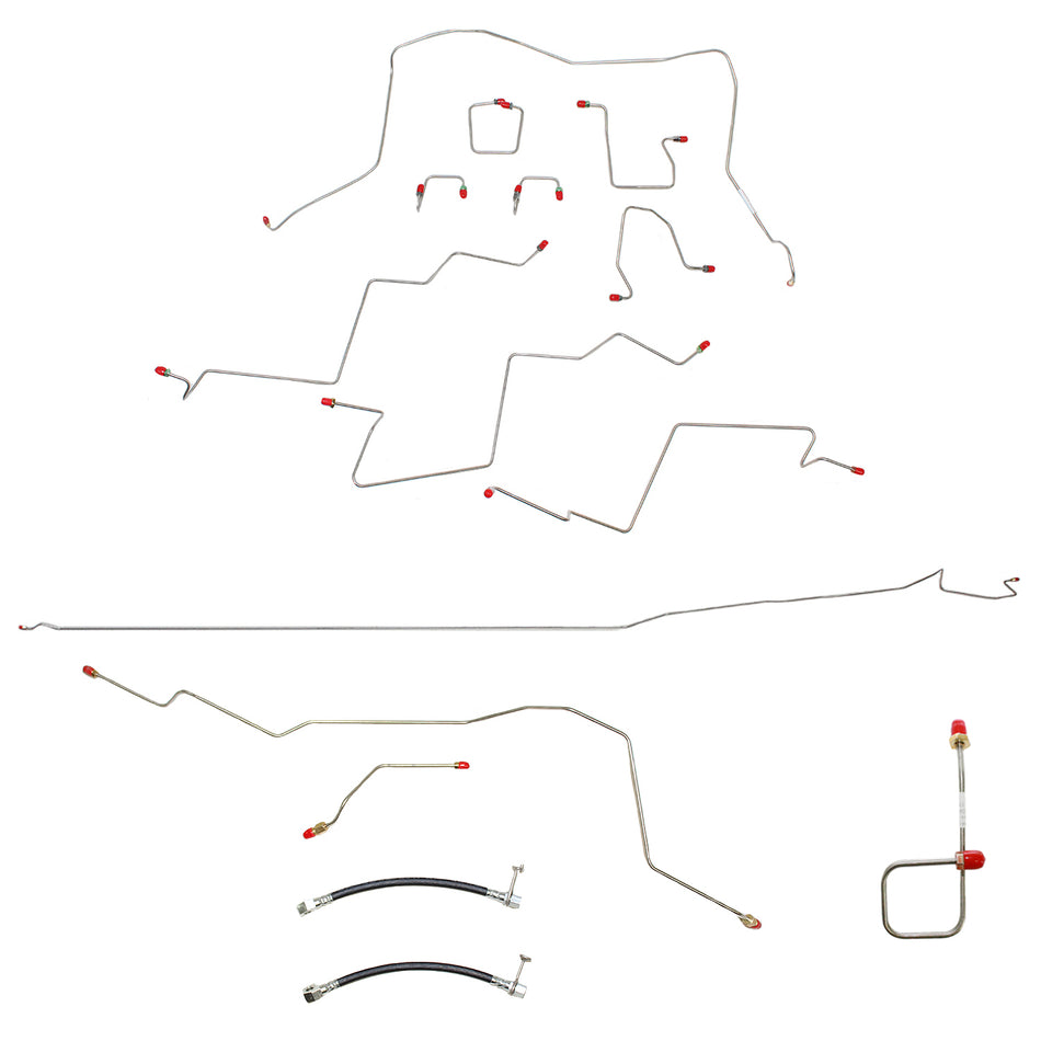 CBK0055OM- 01-02 Dodge Ram 2500, 4wd, AWABS, Reg Cab/Long Bed, Manual, Disc Complete Brake Line Kit; Steel - SSTubes