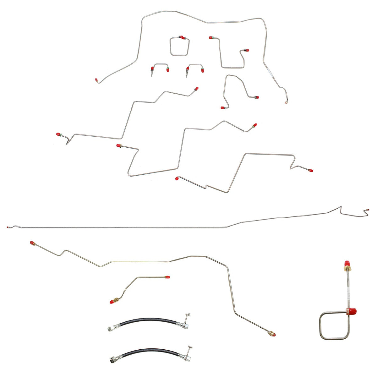 CBK0055OM- 01-02 Dodge Ram 2500, 4wd, AWABS, Reg Cab/Long Bed, Manual, Disc Complete Brake Line Kit; Steel - SSTubes