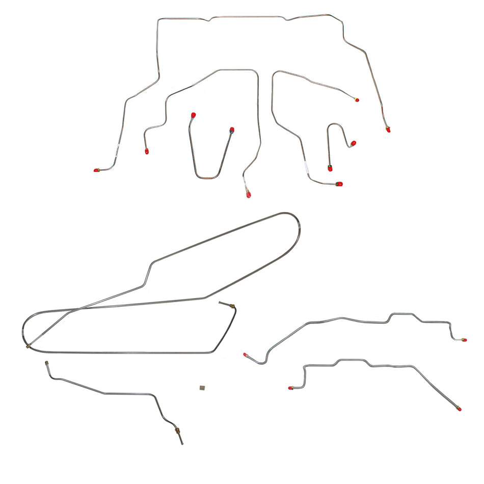 CBK0066SS- 95-98 GM K1500, Reg Cab/Long Bed Brake Line Kit; Stainless - SSTubes
