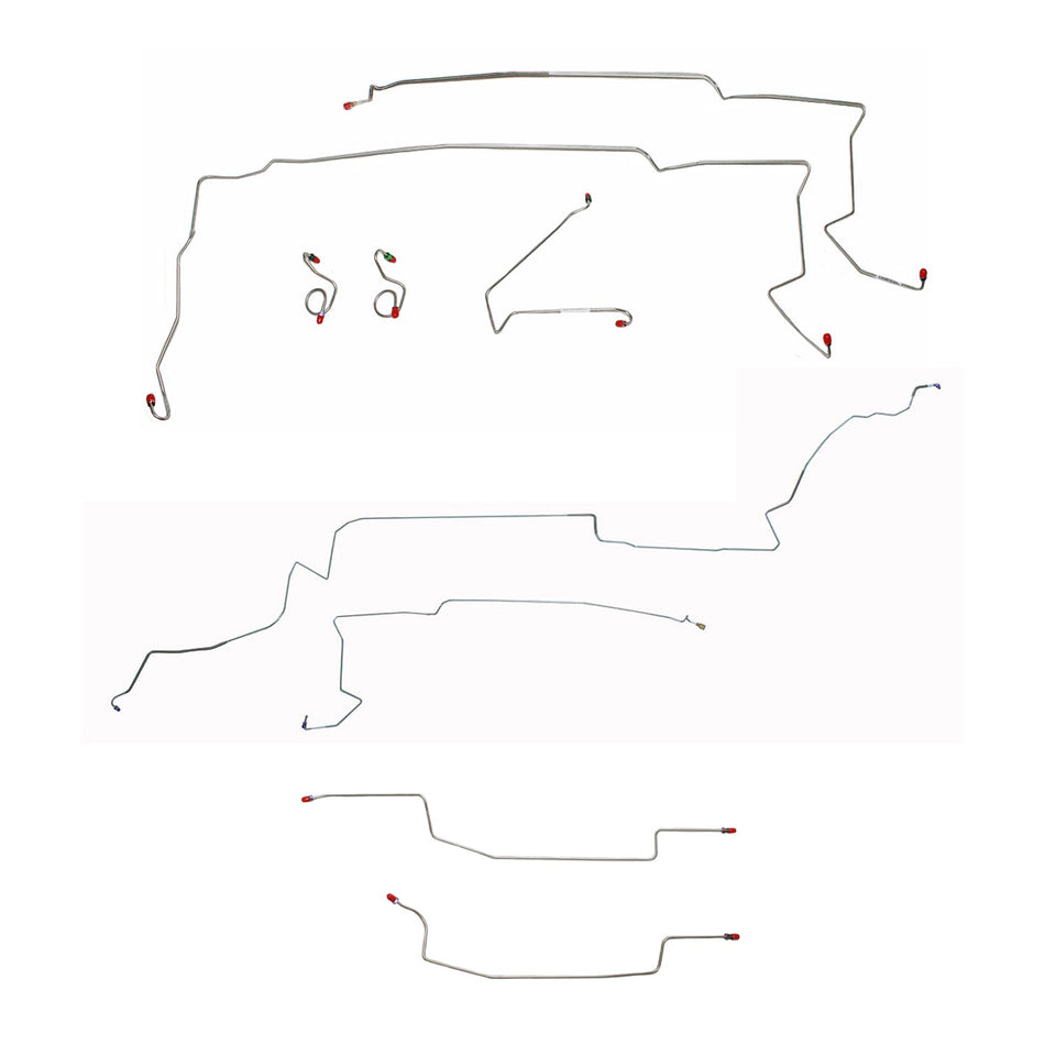 CBK0081SS- 87-93 Ford Mustang V8 w/o Sub Frame Connectors; Complete Brake Line; Stainless - SSTubes