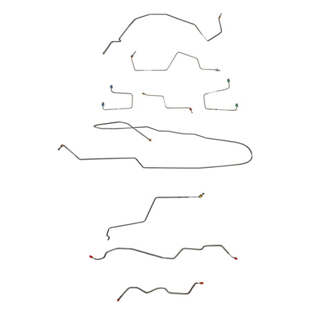 98-00 GM S-Series Truck, 2wd, Reg Cab/Short Bed, Rear Drum, w/o ZR2 Package; Complete Brake Line Kit; Stainless - SSTubes