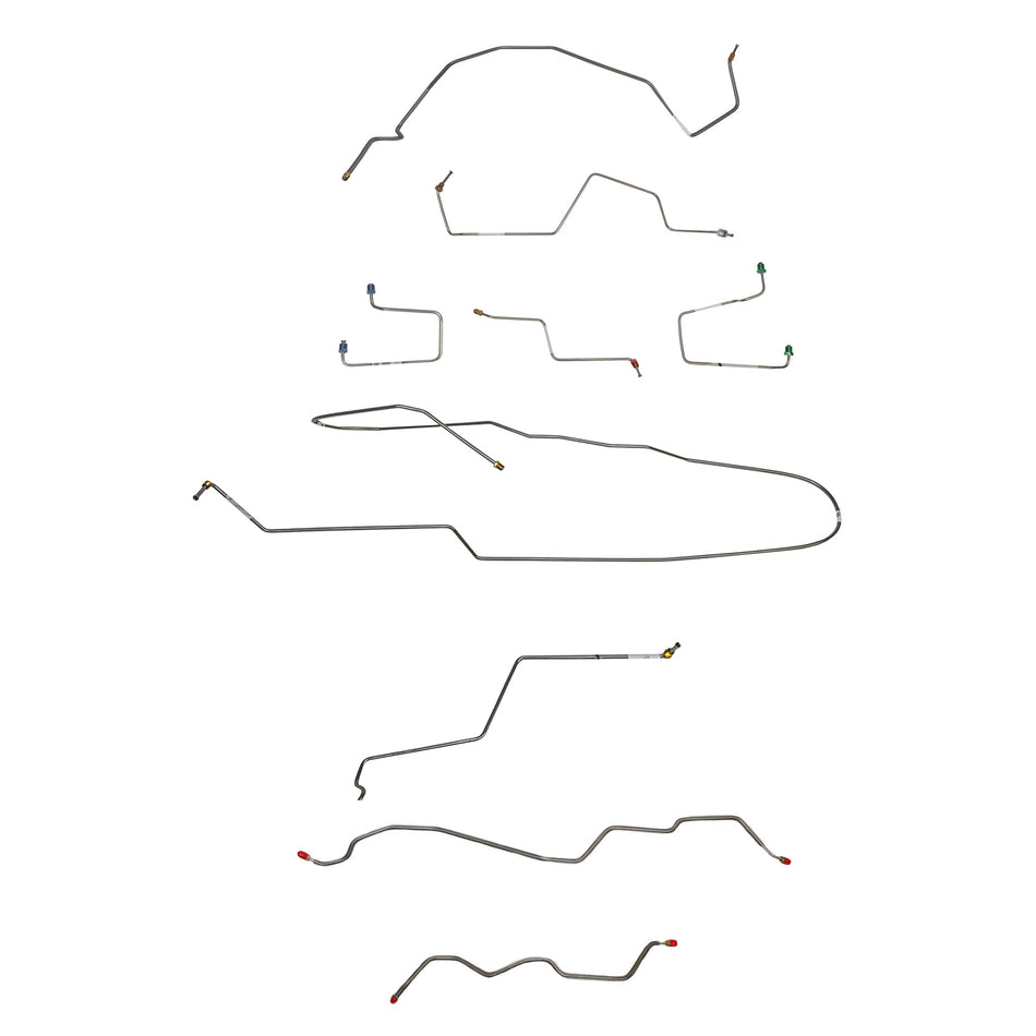 98-00 GM S-Series Truck, 2wd, Reg Cab/Short Bed, Rear Drum, w/o ZR2 Package; Complete Brake Line Kit; Stainless - SSTubes