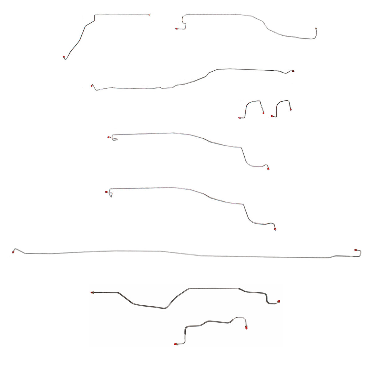 CBK0095SS - 03-04 GM 1500 Truck, 4wd, Reg Cab/Long Bed; Complete Brake Line Kit; Stainless - SSTubes