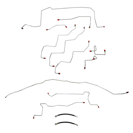 CBK0096OM - 02-03 Durango RT, 4wd, Disc Brakes; Complete Brake Line Kit; Steel - SSTubes