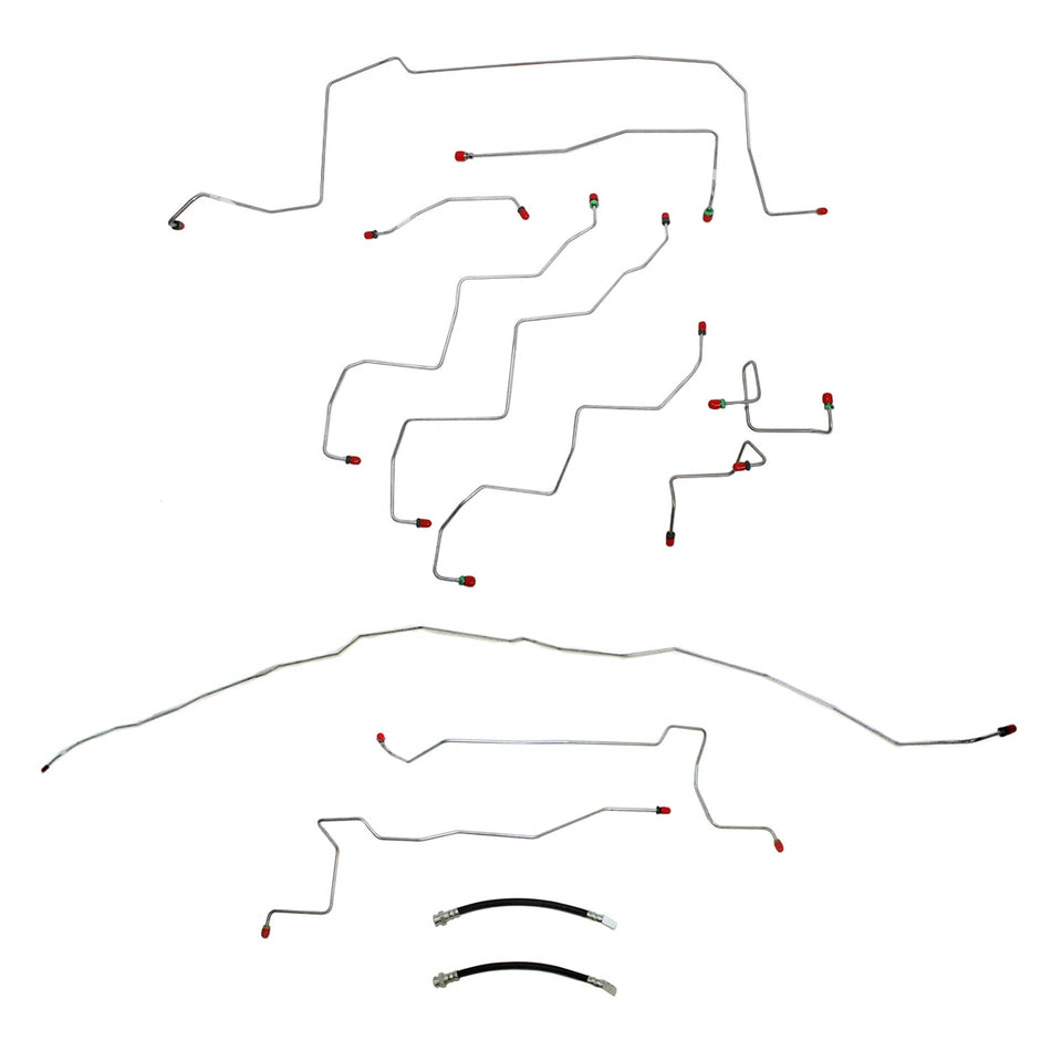 CBK0096OM - 02-03 Durango RT, 4wd, Disc Brakes; Complete Brake Line Kit; Steel - SSTubes